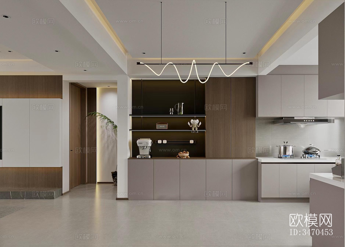 现代平层效果图下载（渲染图9）