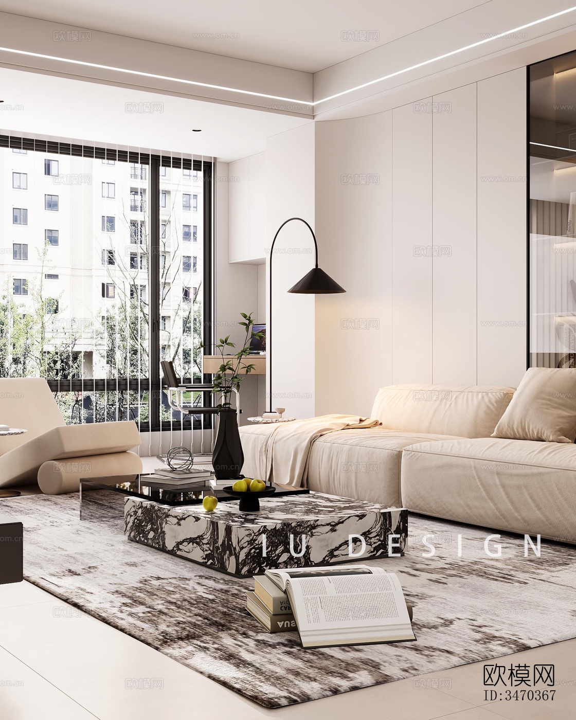 现代平层效果图下载（渲染图3）