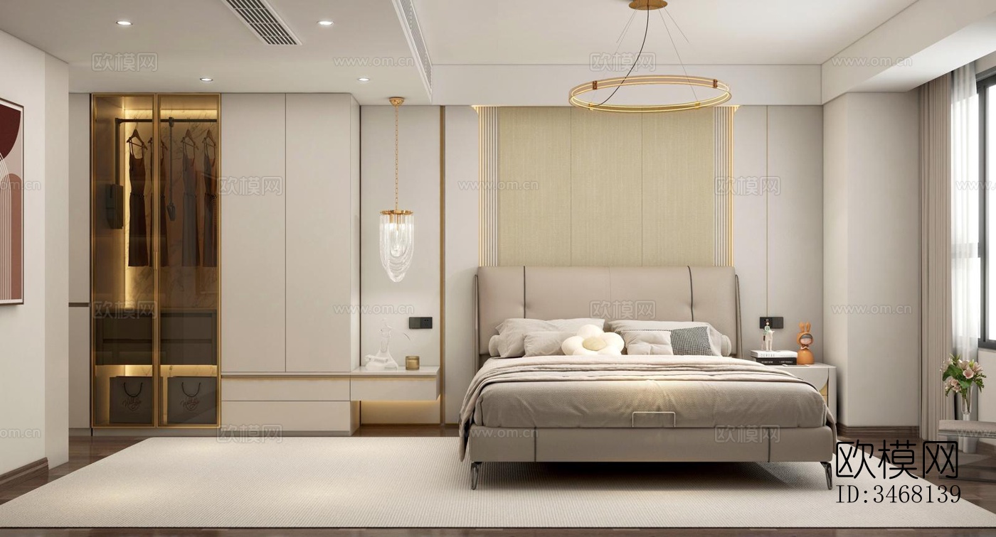 现代大平层效果图下载（渲染图9）