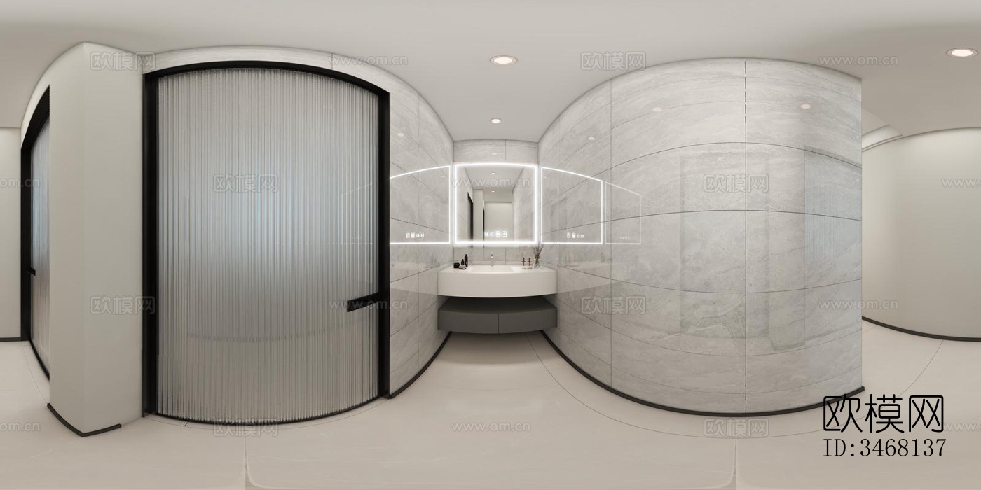 现代大平层效果图下载（渲染图9）