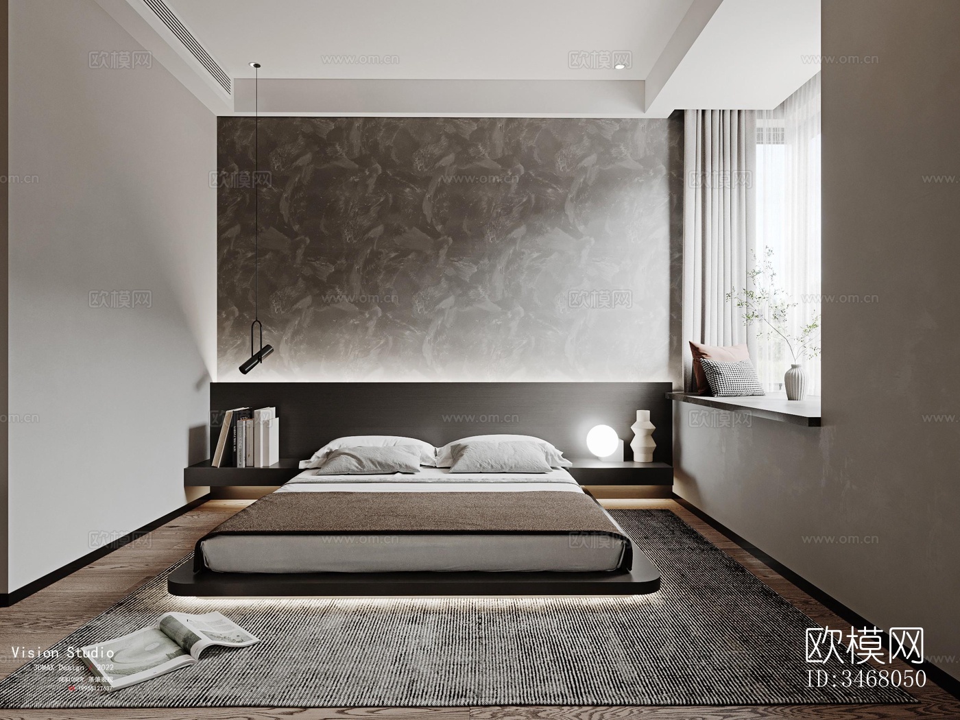 现代大平层效果图下载（渲染图8）