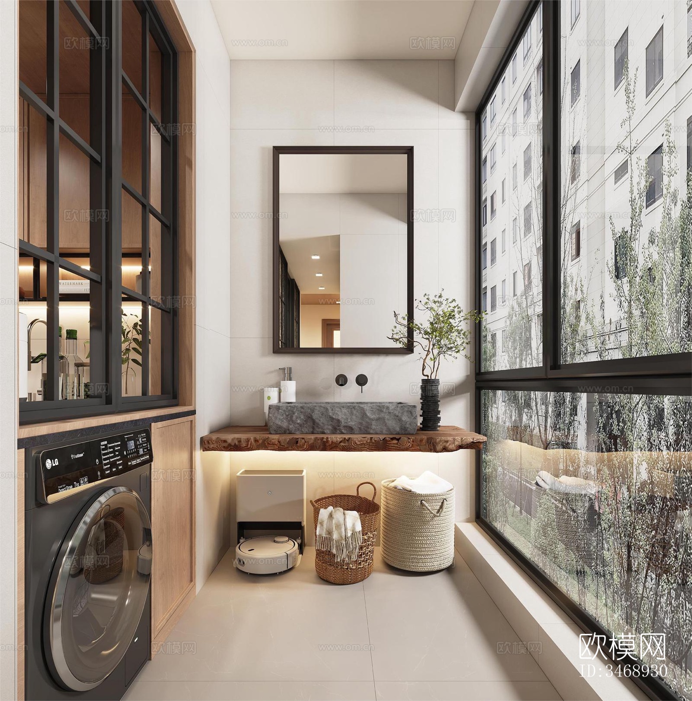 现代平层效果图下载（渲染图16）