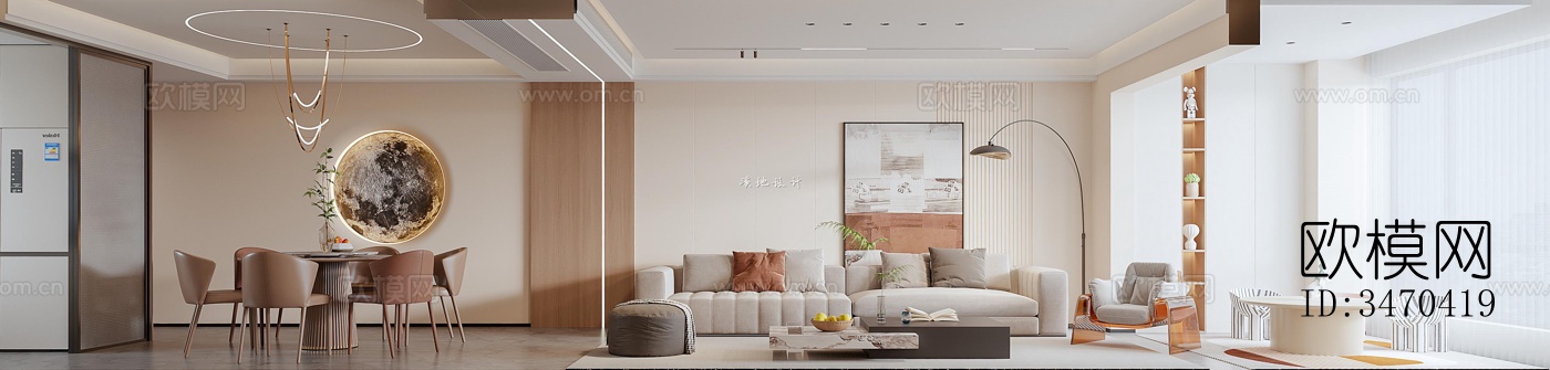 现代平层效果图下载（渲染图2）