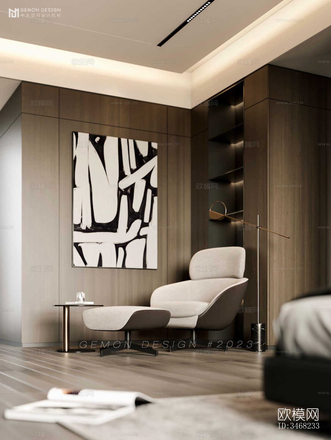 现代大平层效果图下载（渲染图9）