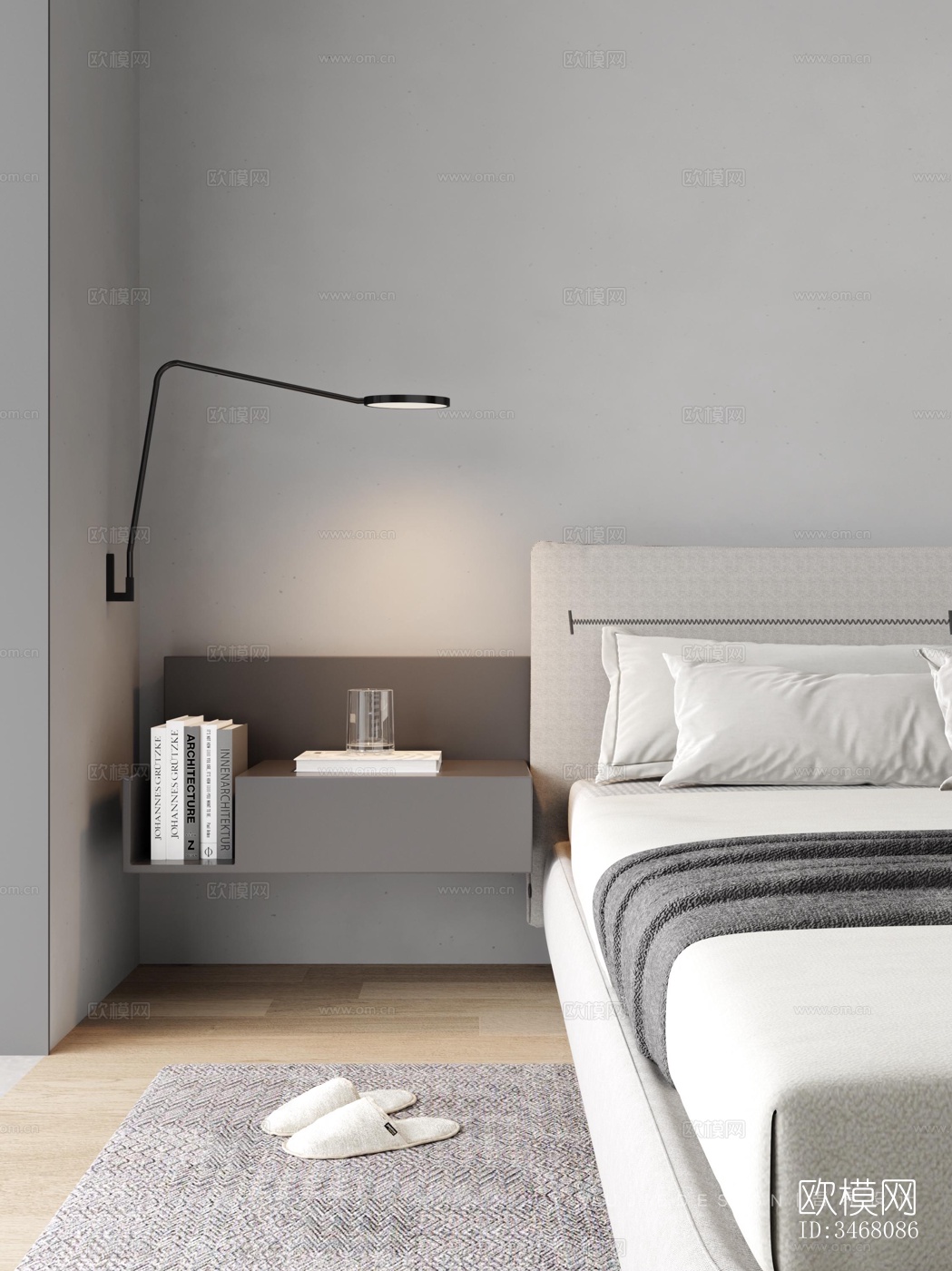 现代大平层效果图下载（渲染图2）