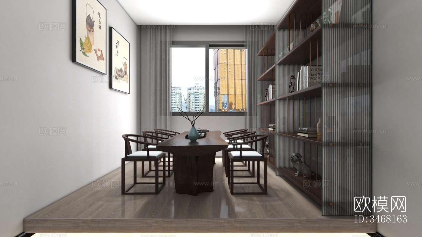 现代大平层效果图下载（渲染图8）