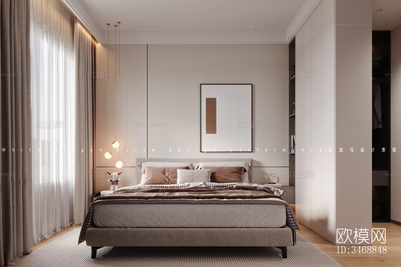 现代平层效果图下载（渲染图3）