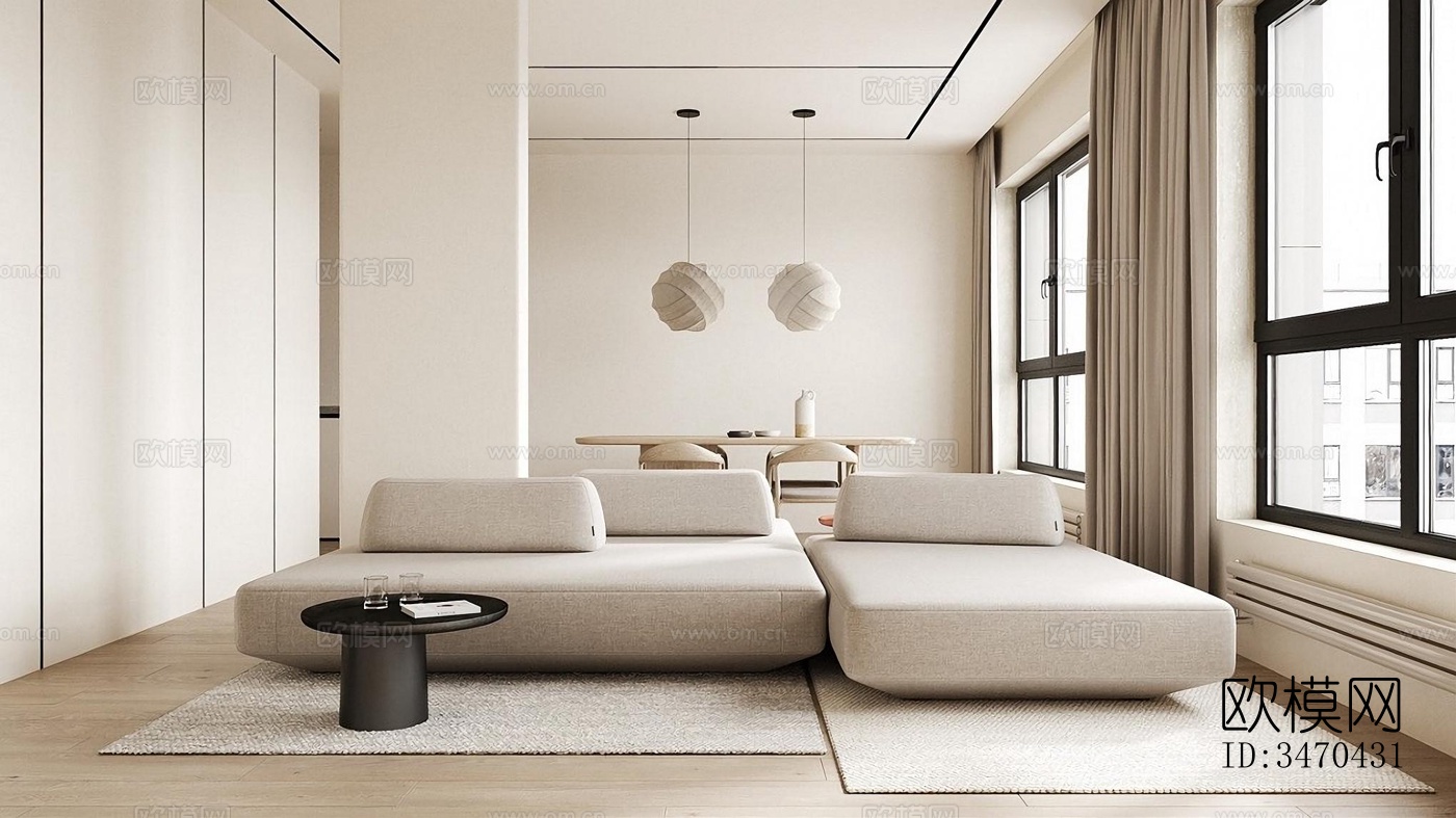 现代平层效果图下载（渲染图5）