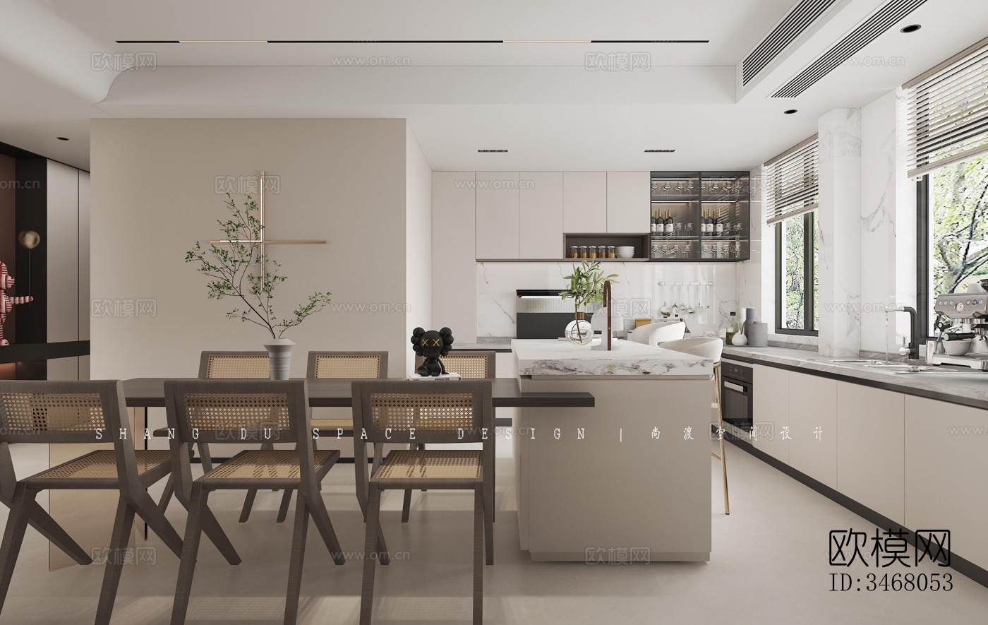 现代大平层效果图下载（渲染图14）