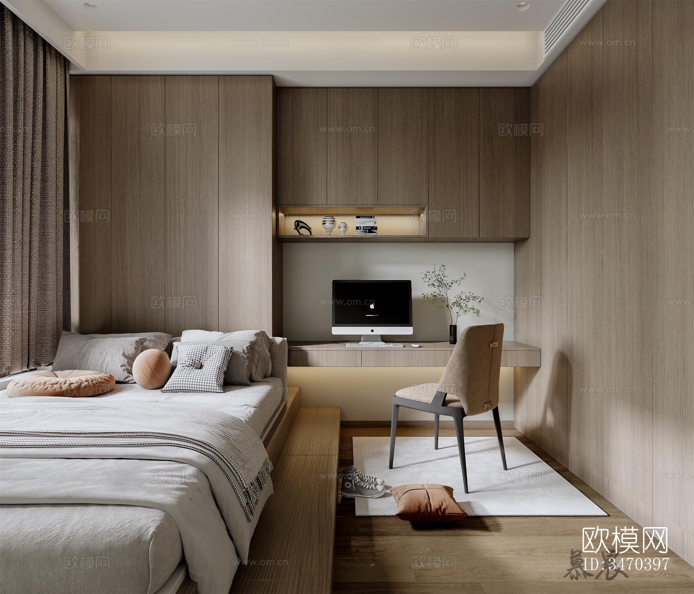 现代平层效果图下载（渲染图5）