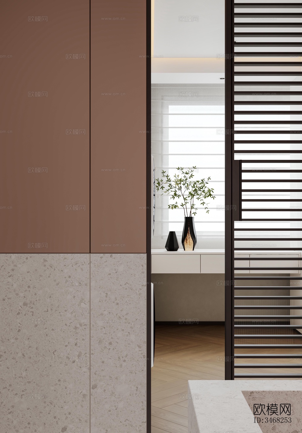 现代大平层效果图下载（渲染图6）