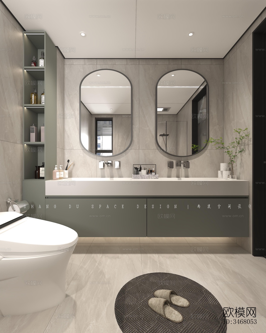 现代大平层效果图下载（渲染图5）