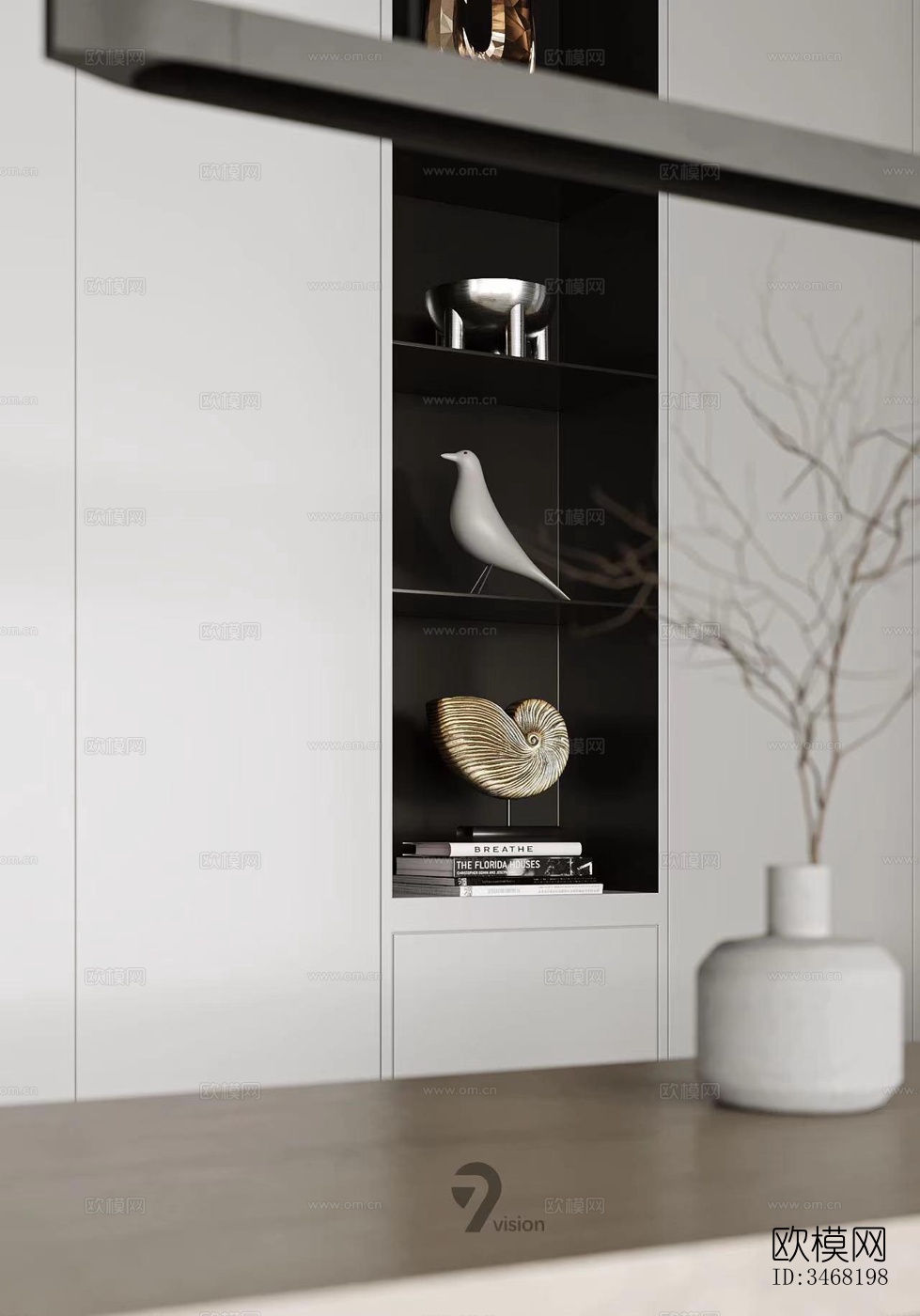 现代大平层效果图下载（渲染图4）