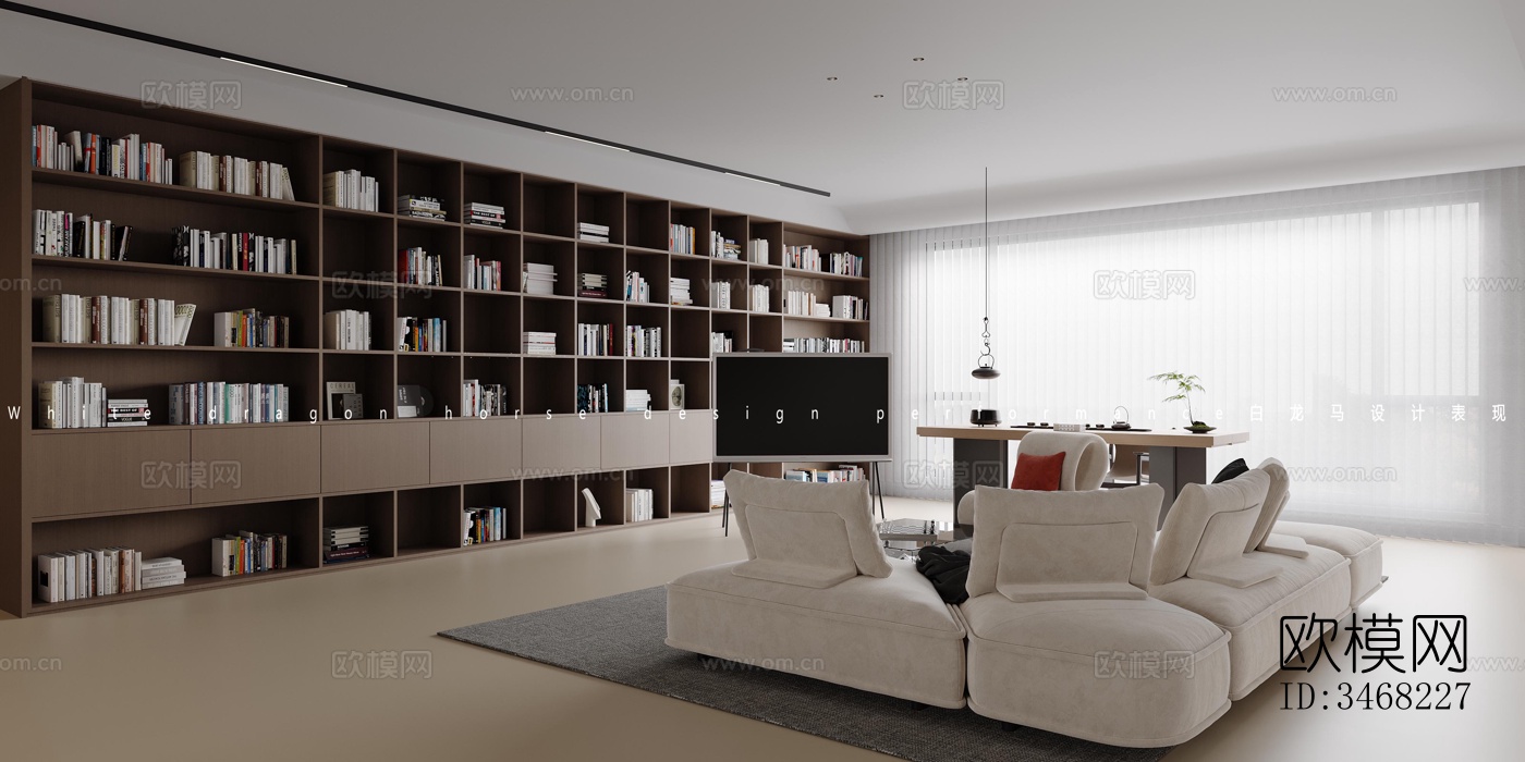 现代大平层效果图下载（渲染图10）