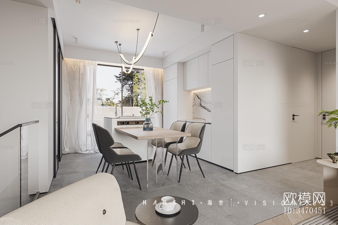 现代平层效果图下载（渲染图2）