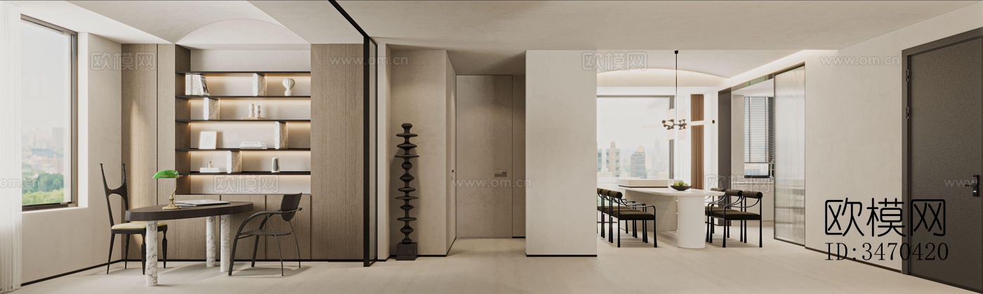 现代平层效果图下载（渲染图4）