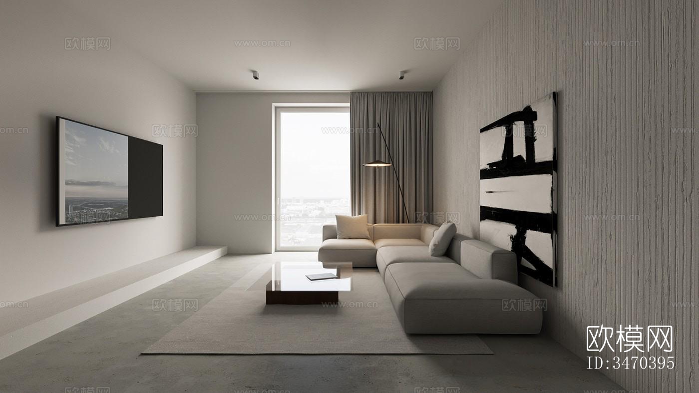 现代平层效果图下载（渲染图2）