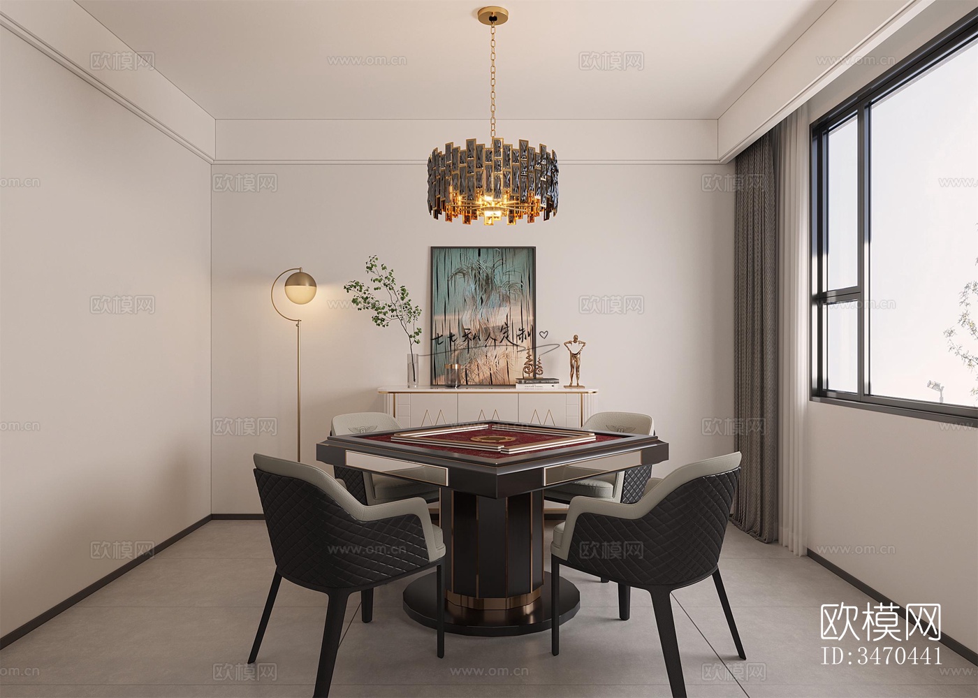 现代平层效果图下载（渲染图6）