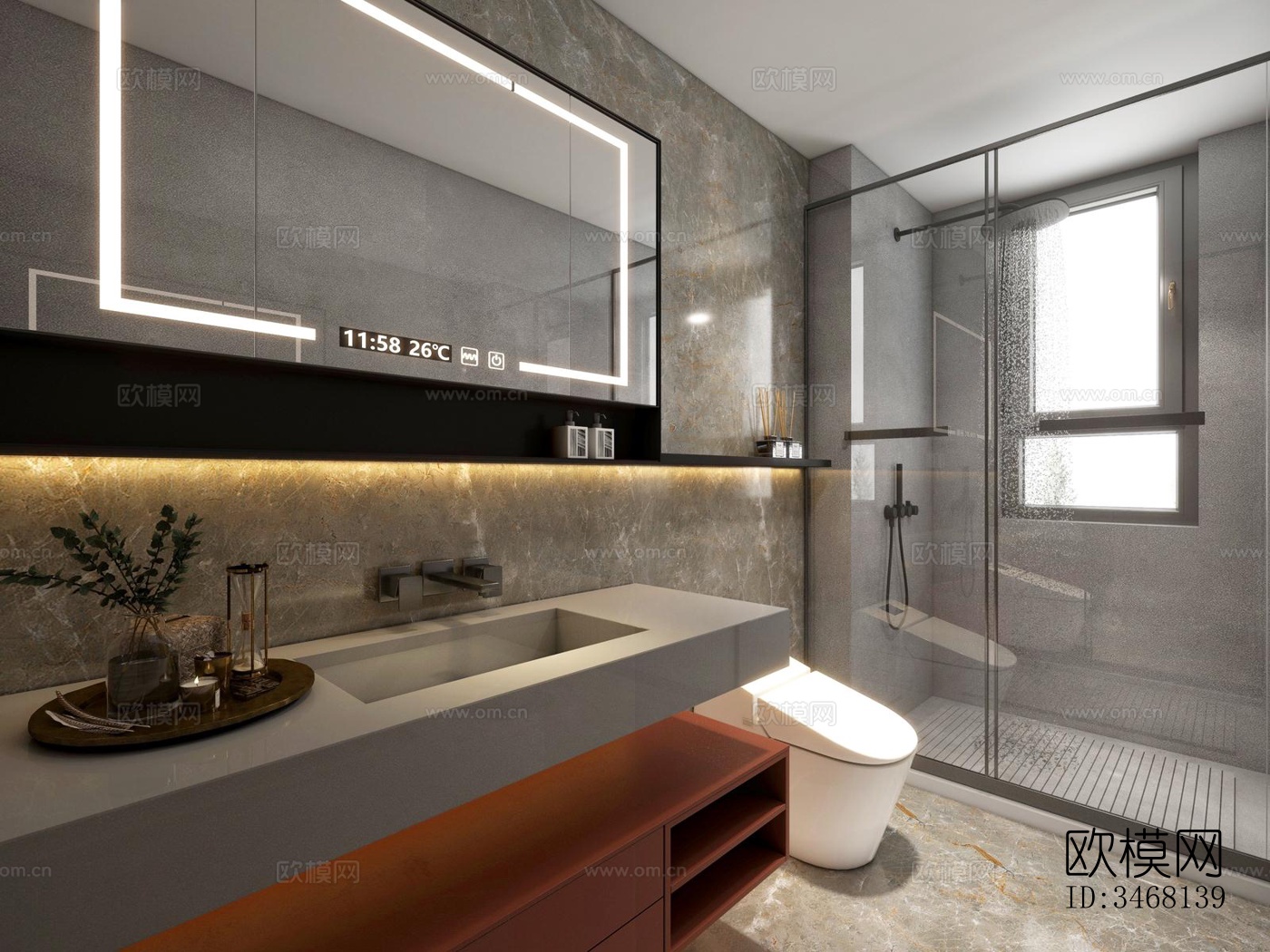 现代大平层效果图下载（渲染图15）