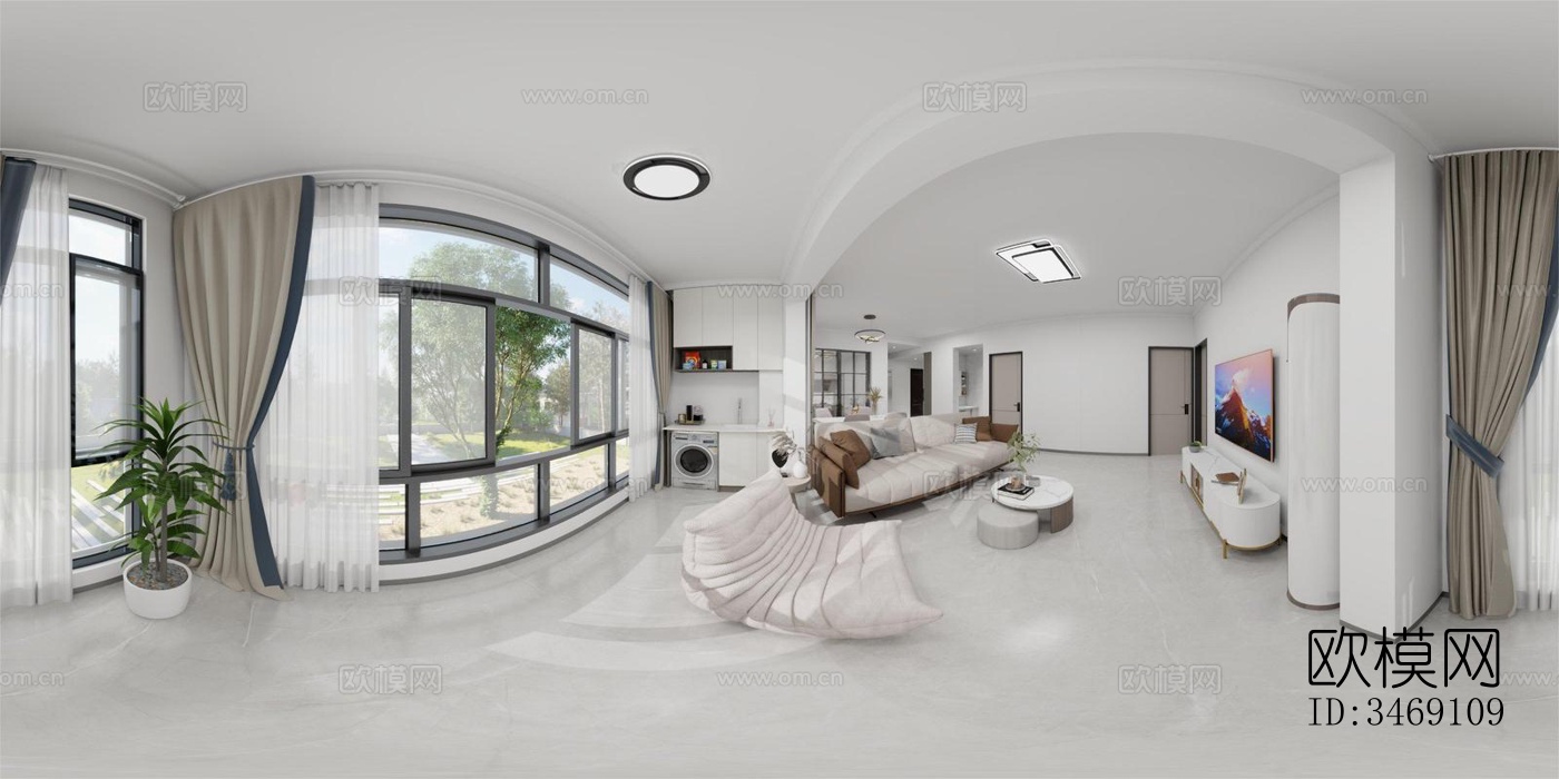 现代平层效果图下载（渲染图5）