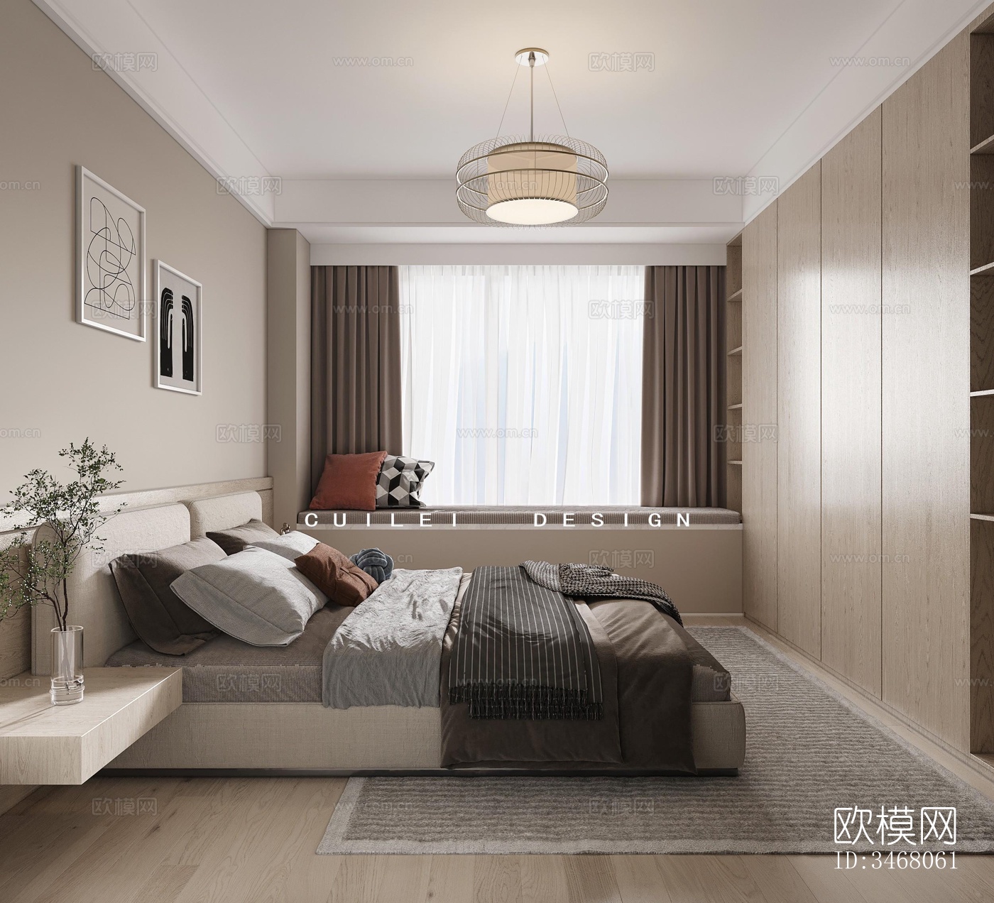 现代大平层效果图下载（渲染图12）