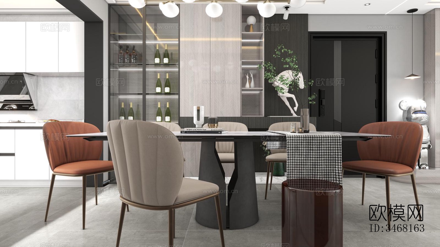 现代大平层效果图下载（渲染图13）