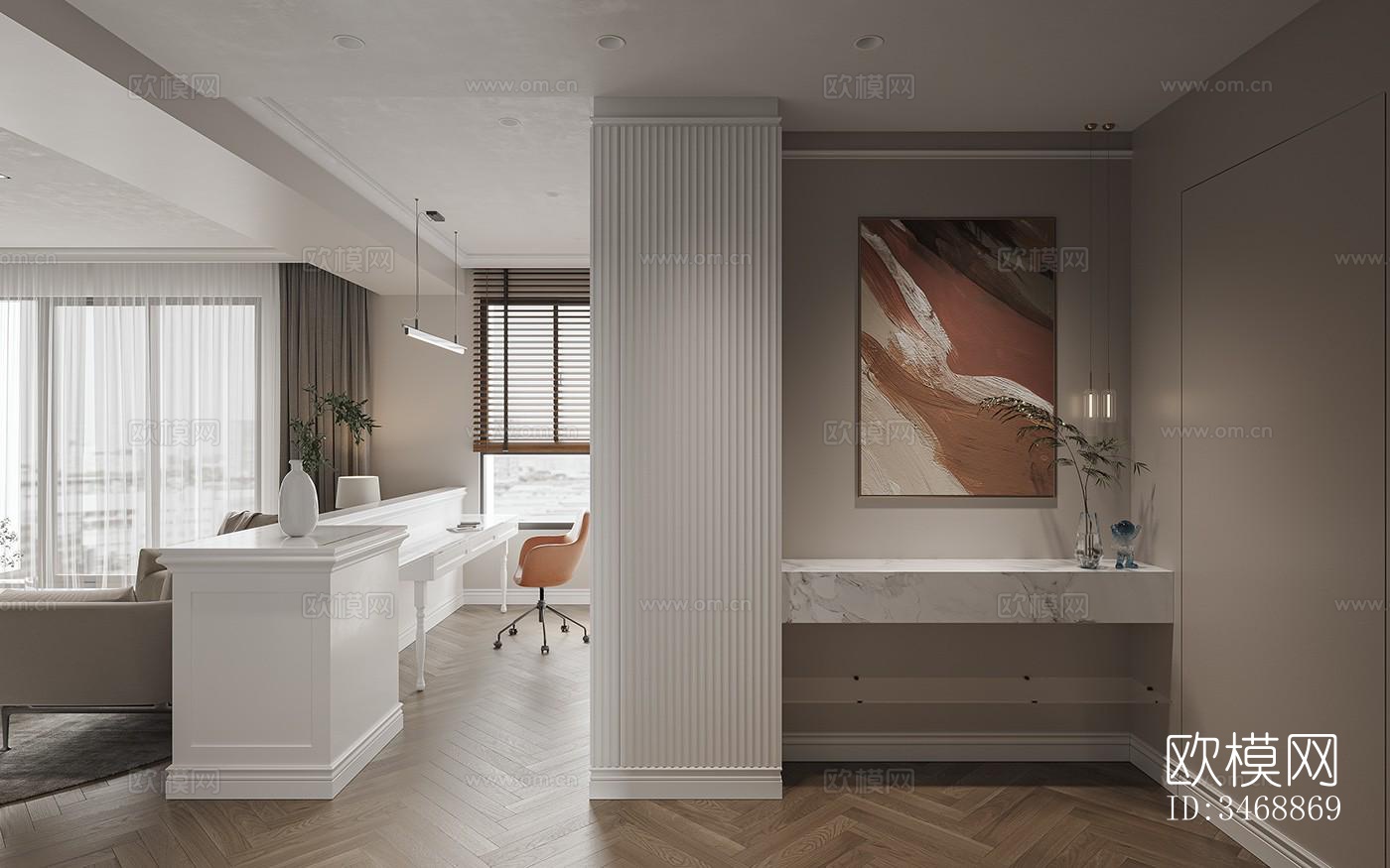 现代平层效果图下载（渲染图5）