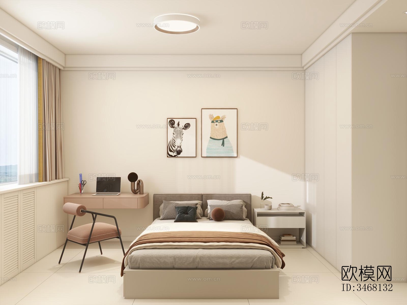 现代大平层效果图下载（渲染图5）