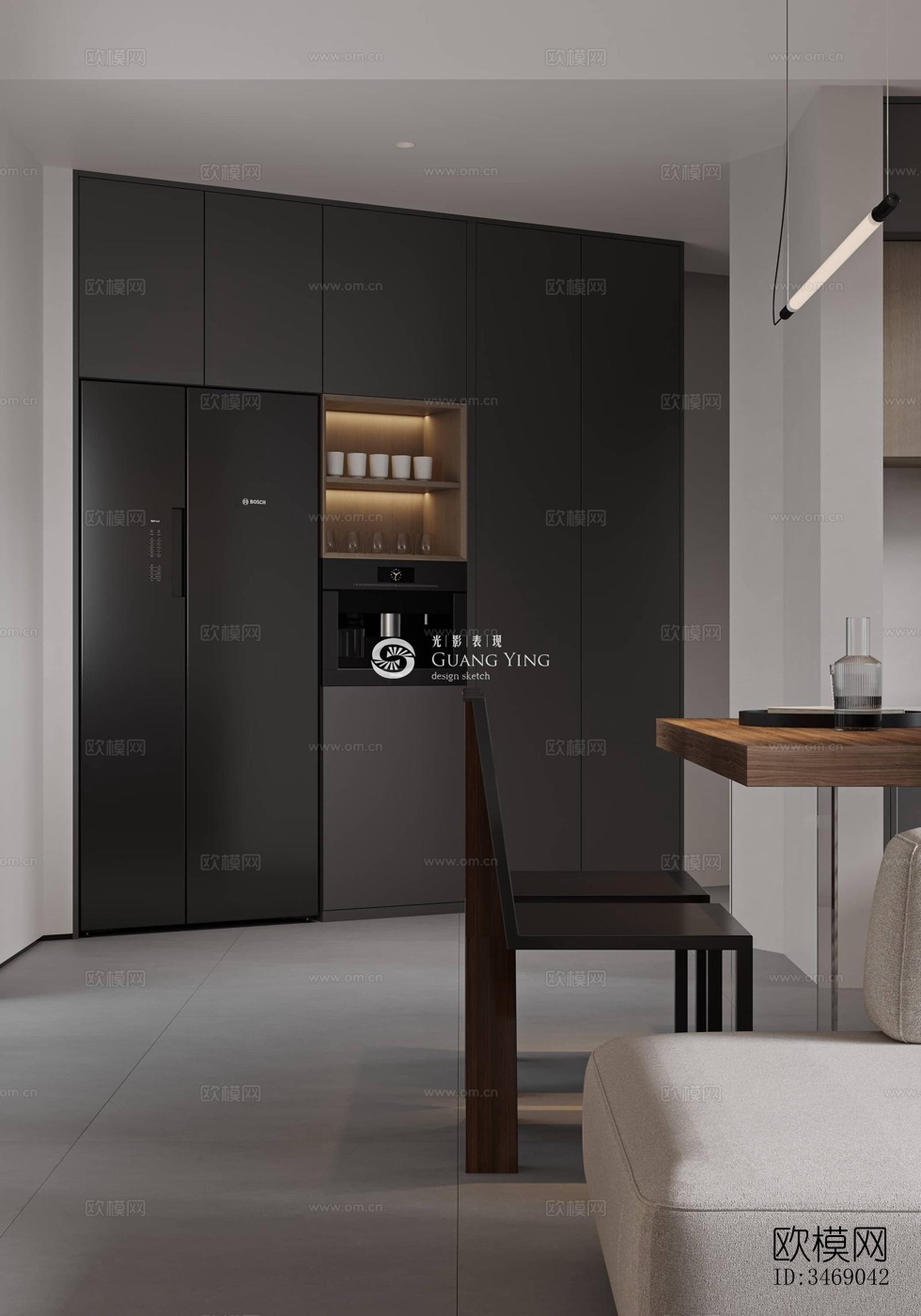 现代平层效果图下载（渲染图4）