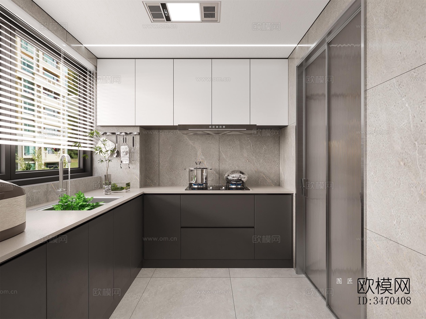 现代平层效果图下载（渲染图3）