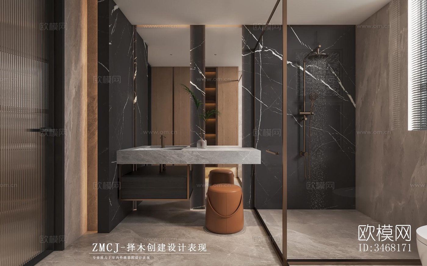 现代大平层效果图下载（渲染图11）