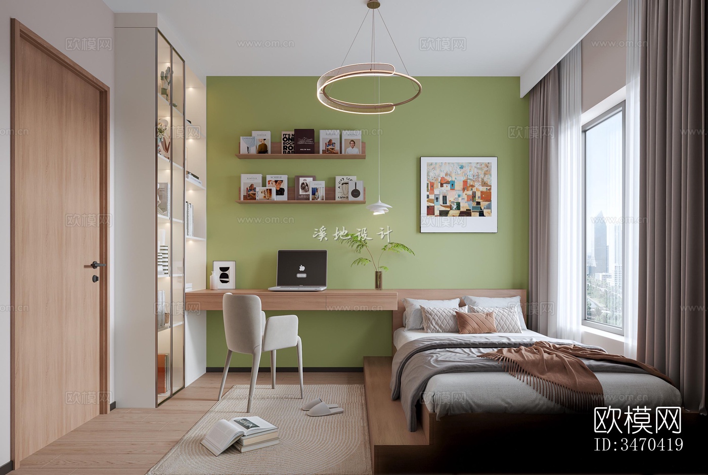 现代平层效果图下载（渲染图9）