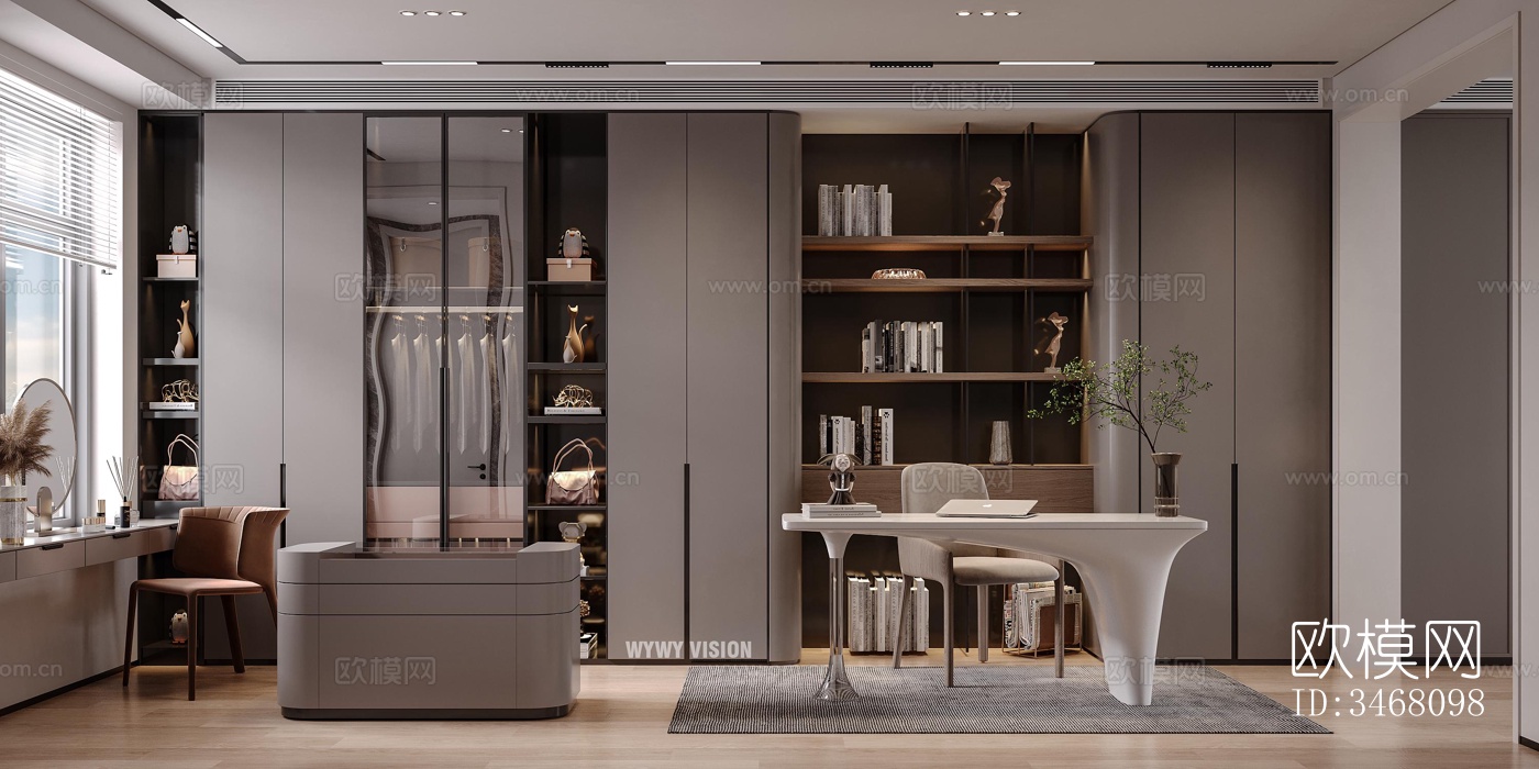 现代大平层效果图下载（渲染图9）