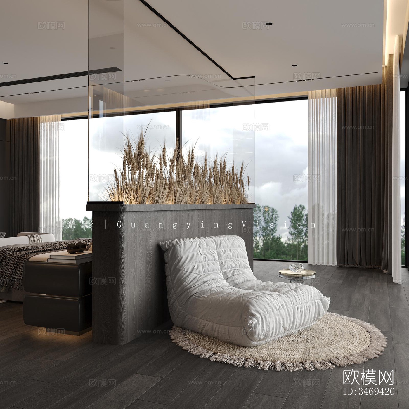 现代平层效果图下载（渲染图4）