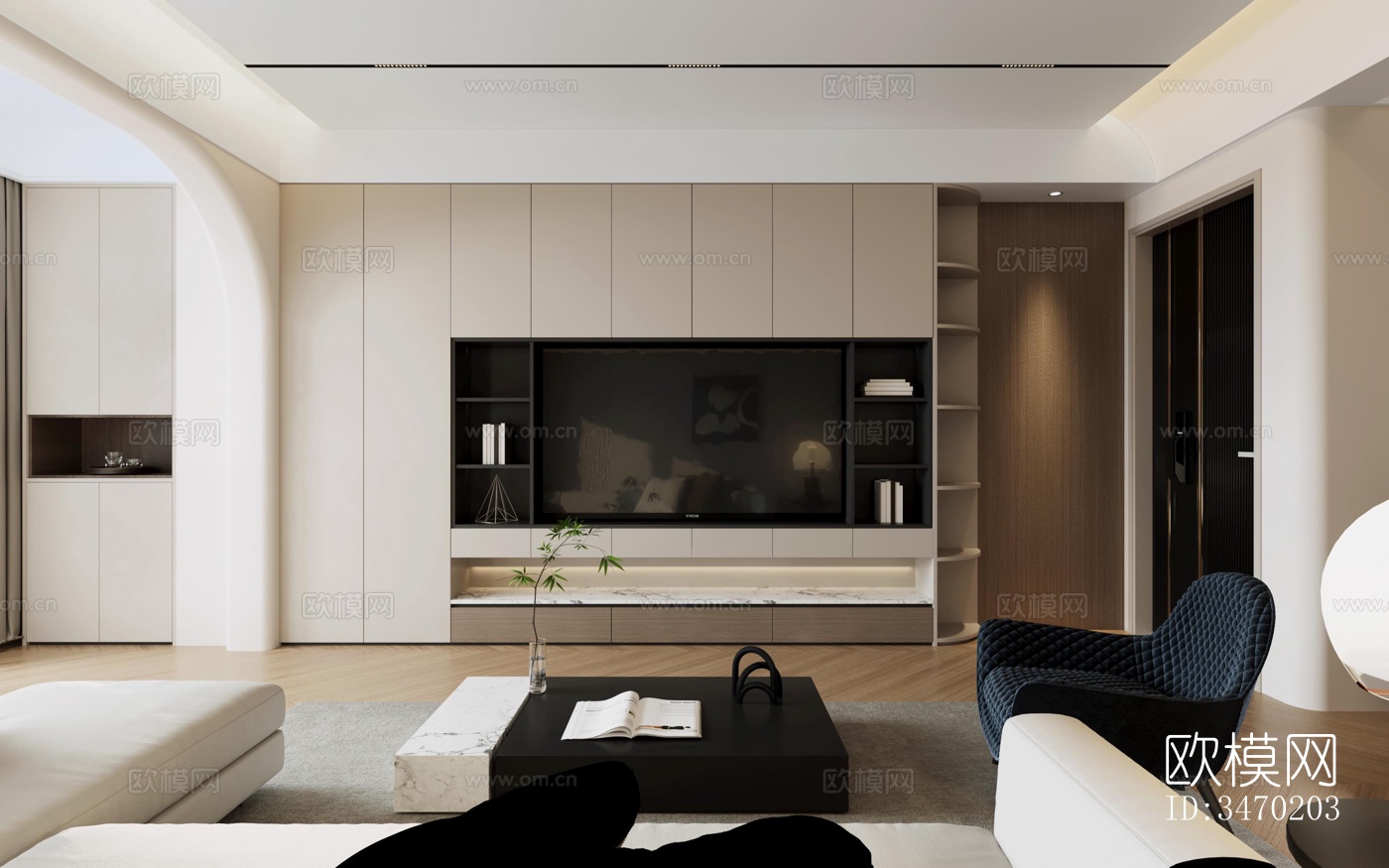 现代平层效果图下载（渲染图2）