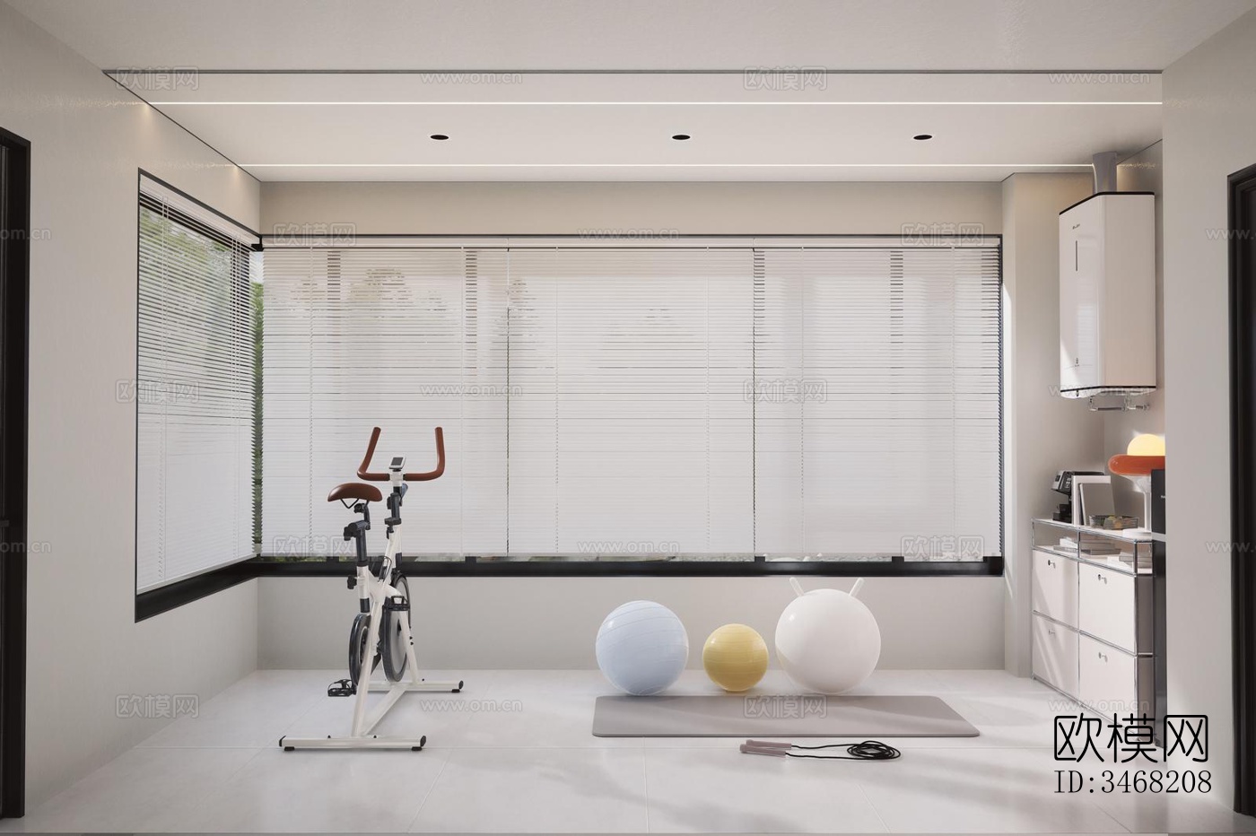 现代大平层效果图下载（渲染图9）