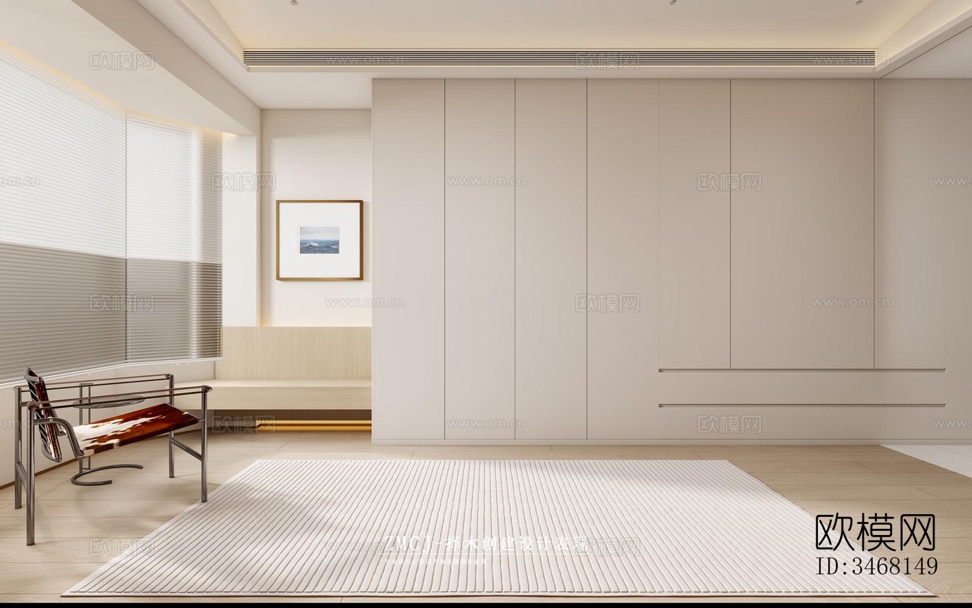 现代大平层效果图下载（渲染图6）