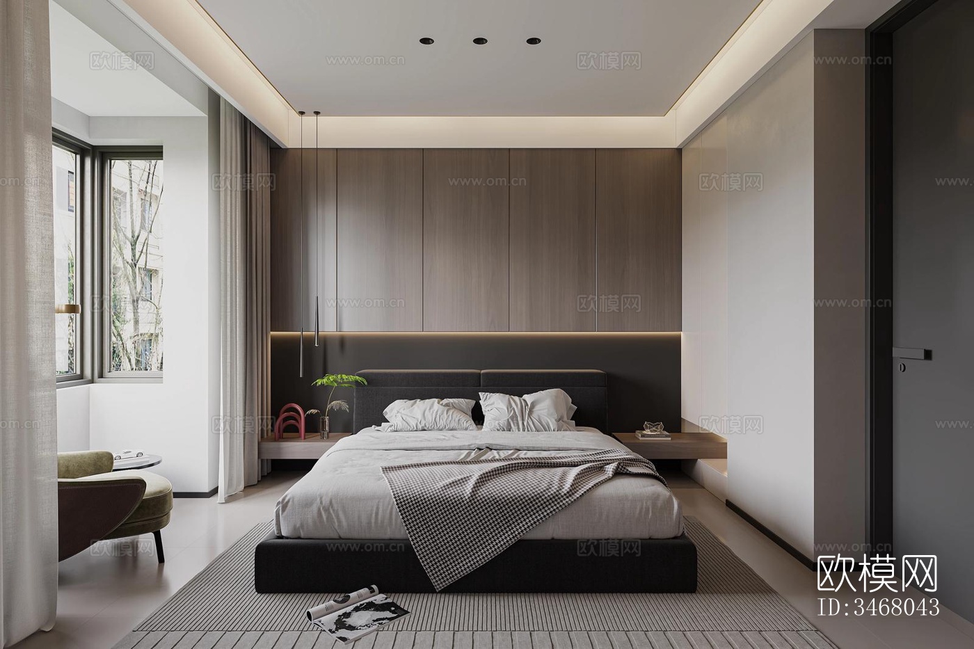 现代大平层效果图下载（渲染图15）