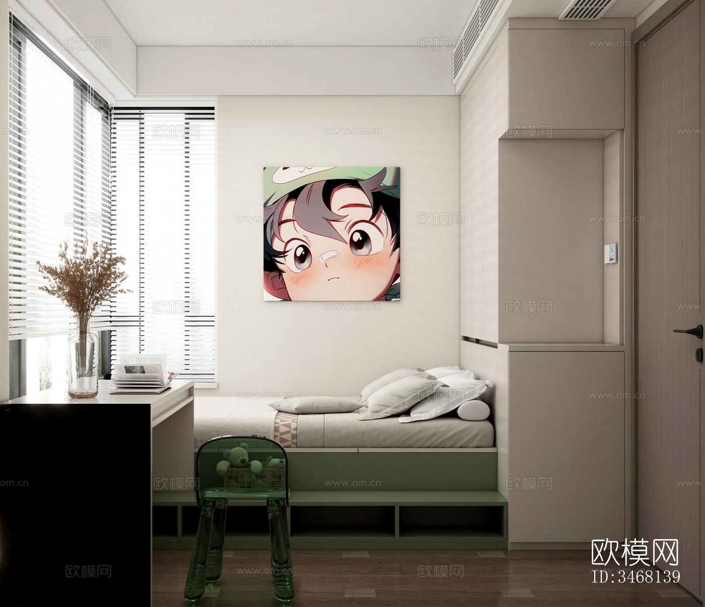 现代大平层效果图下载（渲染图14）