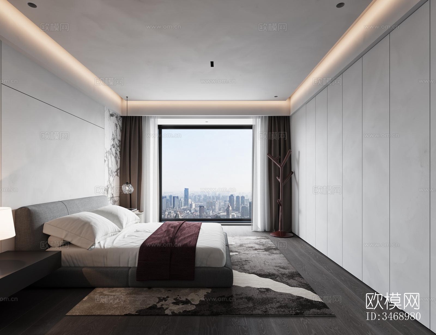 现代平层效果图下载（渲染图6）