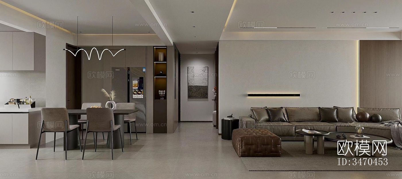 现代平层效果图下载（渲染图7）