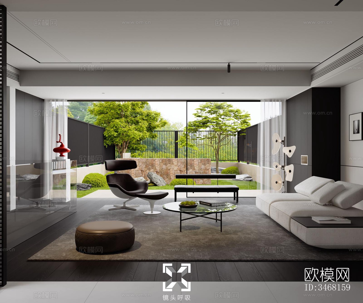 现代大平层效果图下载（渲染图5）