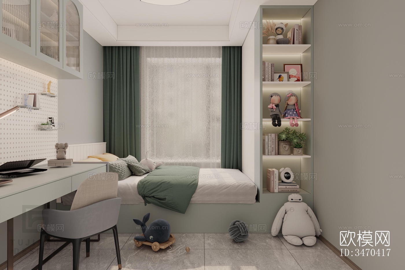 现代平层效果图下载（渲染图4）