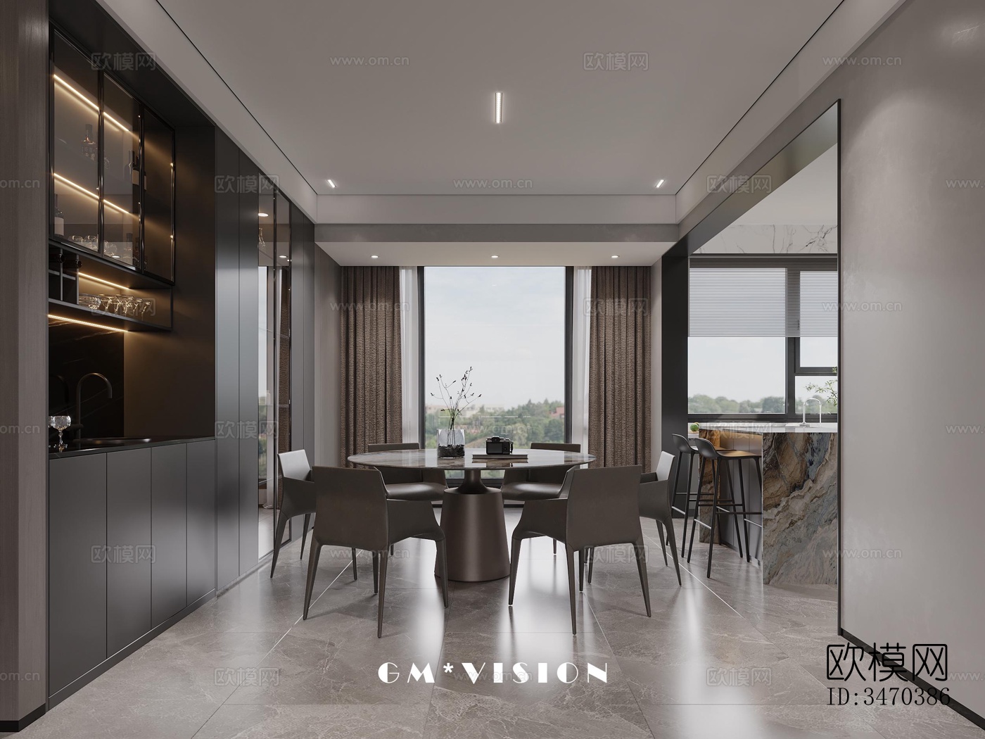 现代平层效果图下载（渲染图8）