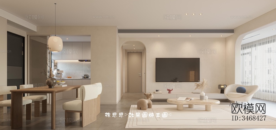 現(xiàn)代平層效果圖下載(渲染圖1)