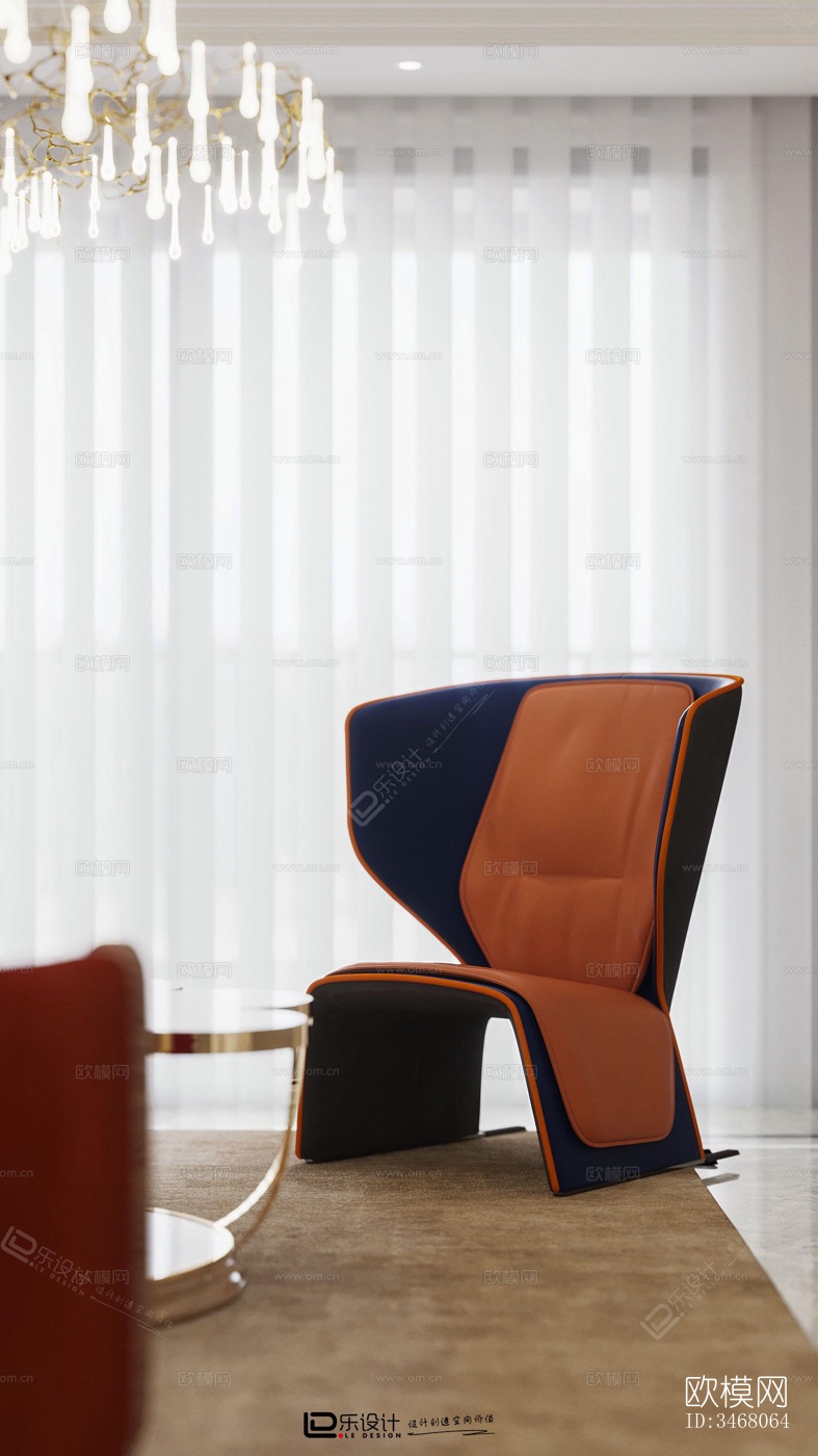 现代大平层效果图下载（渲染图6）