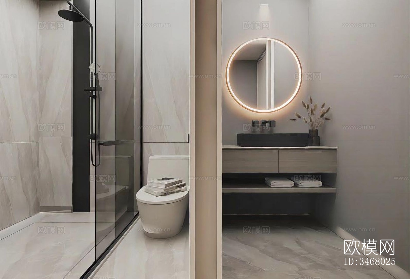 现代大平层效果图下载（渲染图6）