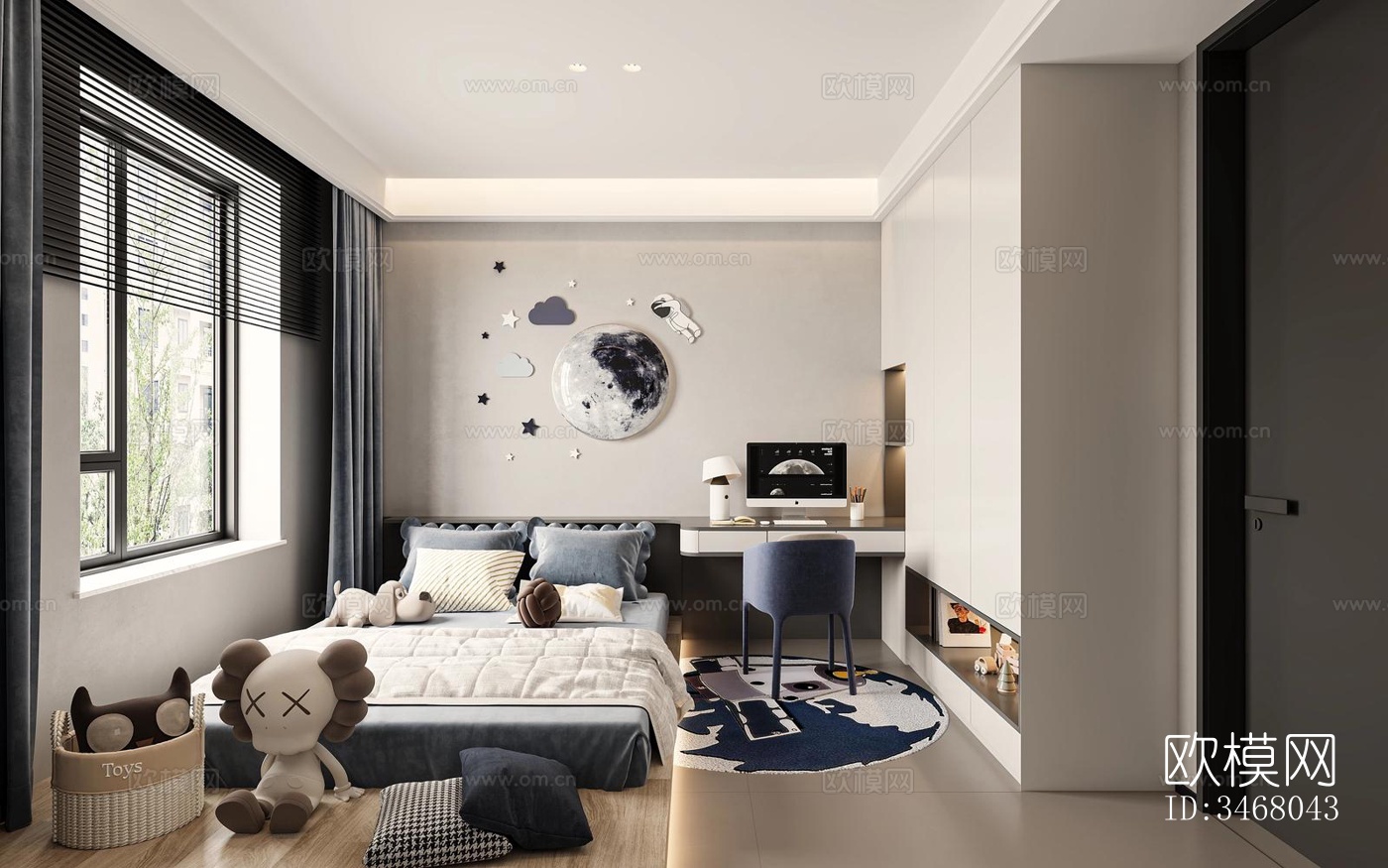 现代大平层效果图下载（渲染图7）