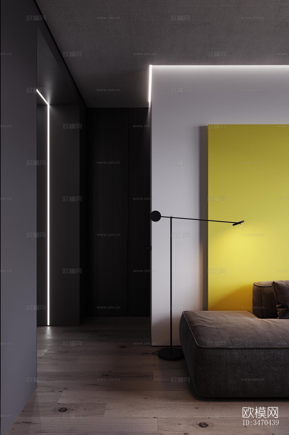 现代平层效果图下载（渲染图13）