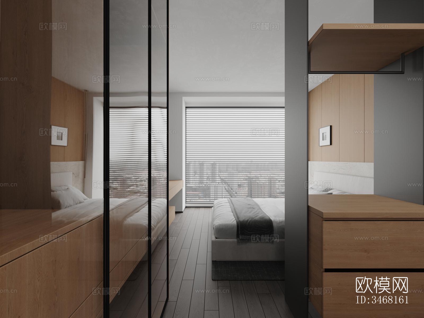 现代大平层效果图下载（渲染图2）